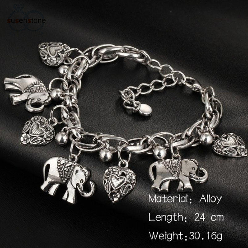 Elephant Heart Pendant Bracelets