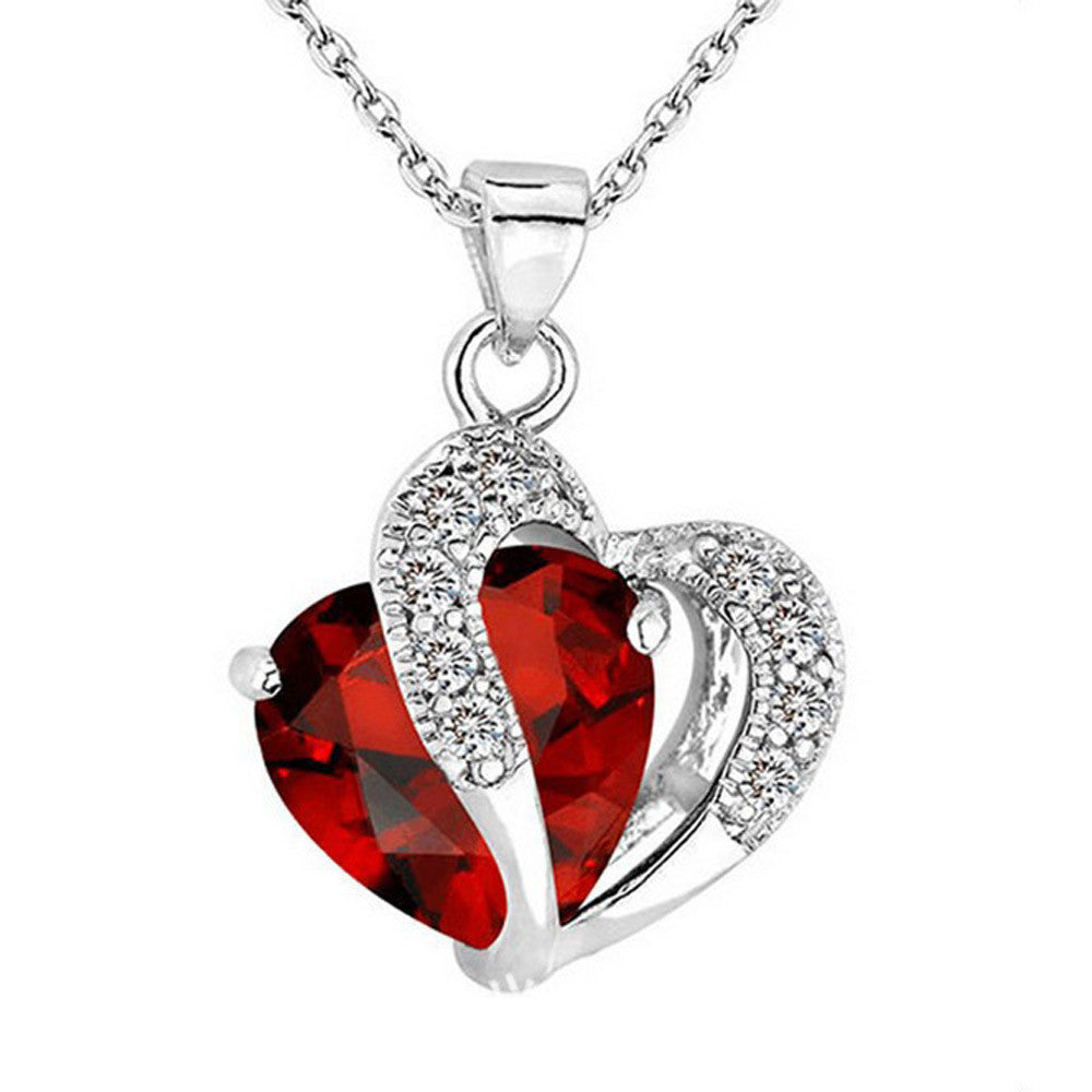 Necklace heart-shaped zircon crystal necklace