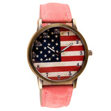 American Flag pattern Leather Watches