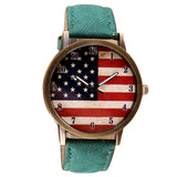 American Flag pattern Leather Watches