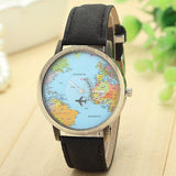 Global Travel Plane Map Watch