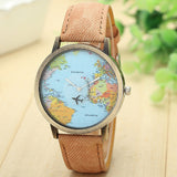 Global Travel Plane Map Watch