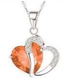 Necklace heart-shaped zircon crystal necklace