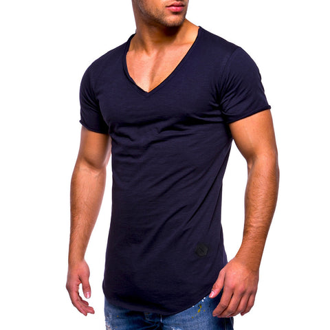 V Neck Muscle Cotton Tops Shirts