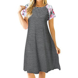 Boho Stripe Short Sleeve Dress